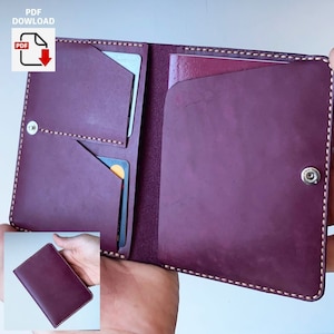 Pdf Muster für Kartenhalter aus Leder. Schlankes Leder Business Kreditkartenetui für Damen und Herren. Vordertasche Wallet. Personalisiertes Kartenetui
