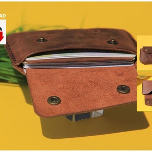 Pdf Muster für Kartenhalter aus Leder. Schlankes Leder Business Kreditkartenetui für Damen und Herren. Vordertasche Wallet. Personalisiertes Kartenetui