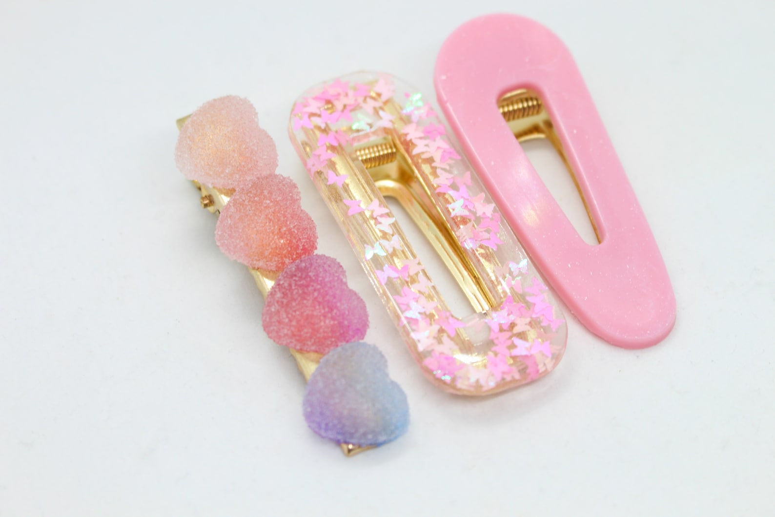 PASTEL PINK Hair clip set Resin Hair Clips Set of 3 Cute Etsy