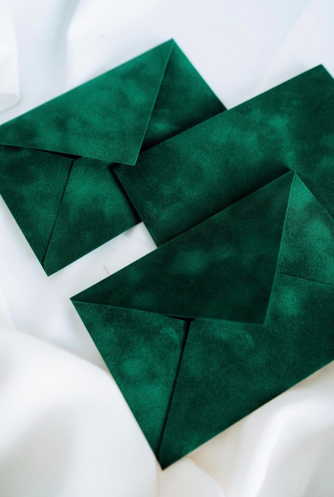 Vellum Velvet Envelope Emerald Green/ Forest Green/ Wedding Etsy