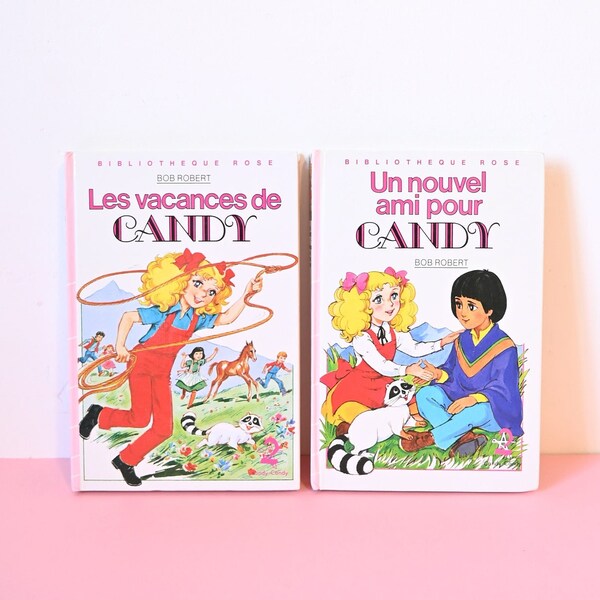 Lot de 2 livres Candy Candy, Bibliothèque Rose, 1982-1983