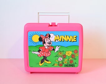 Thermos Minnie box, lunch box and neon pink snack, vintage