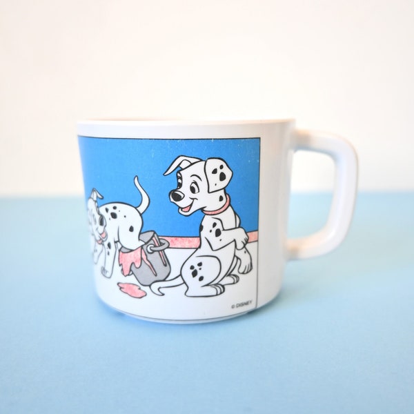 Tasse en plastique Disney, 101 Dalmatiens, avec anse, vintage