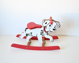 Wooden Rocking Dog Disney Vilac Vintage Made in France - 101 Dalmatians - 1995