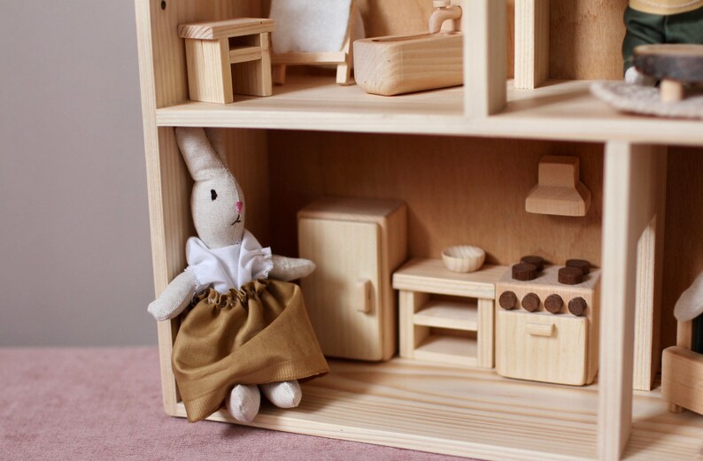 Wooden dollhouse kit modern dollhouse furniture dollhouse Etsy