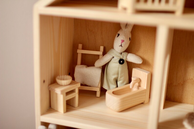 Wooden dollhouse kit modern dollhouse furniture dollhouse Etsy