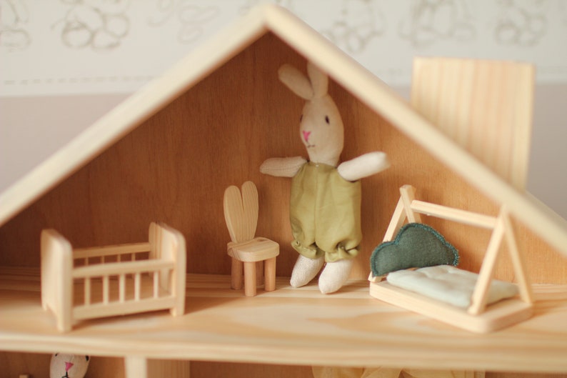 Wooden dollhouse kit modern dollhouse furniture dollhouse Etsy