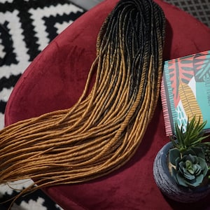 Ombre Synthetic Dreads: Black to Honey Blonde Extensions