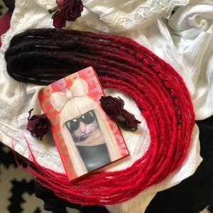 Black to Red Ombre Synthetic Dreads: Natural Look, DE or SE