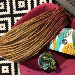 Ombre Crochet Synthetic Dreads: Auburn to Honey Blonde, Natural Look