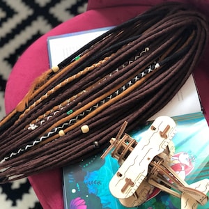 Merino Wool Dreads: Black, Brown, Honey Blonde - Double or Single Ended