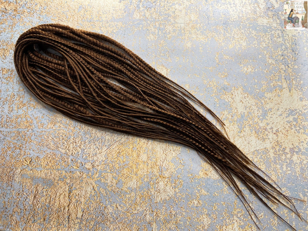 Dreads Twisted Thin Synthetic Braids Senegals Color Brown Chestnut
