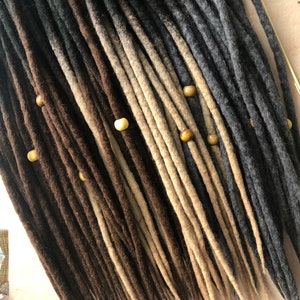 Ombre Wool Dreads: Black, Grey, Blonde Merino Dreadlocks