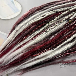 Burgundy Blend Synthetic Dreads: Fishtail Braids, Boho Hair Extensions
