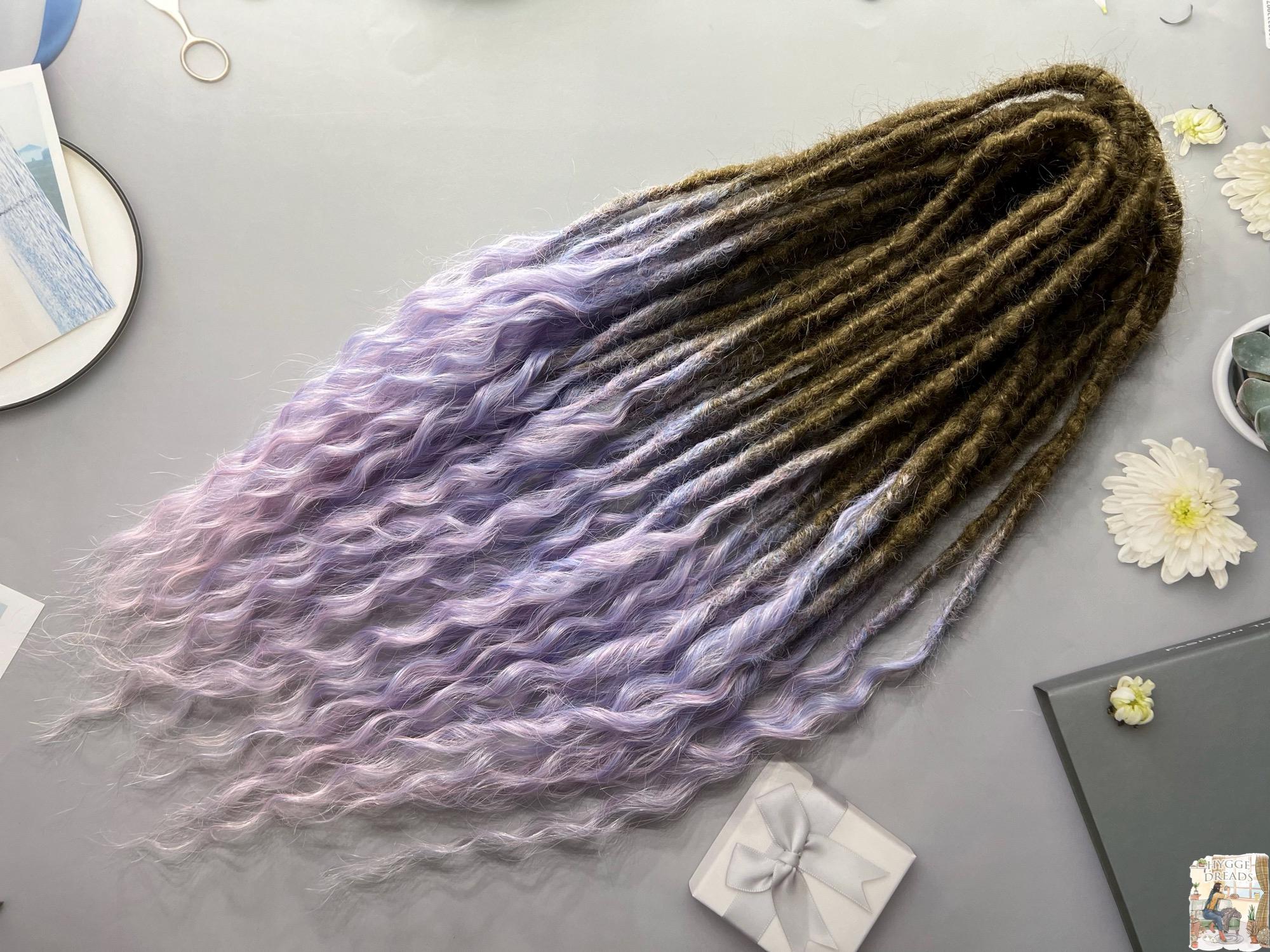 Curly Hair Dread Extensions - Colorful Light Brown and 