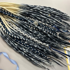 Tie Dye Ombre Wool Dreads: Braids, Twists, Bone Beads