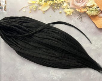 Crocheted Dreadlocks: Black, Soft Texture - Double Ended Style