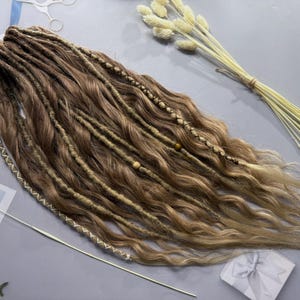 Ombre Brown Blond Wavy Dreads: Boho Braid In Hair Extensions
