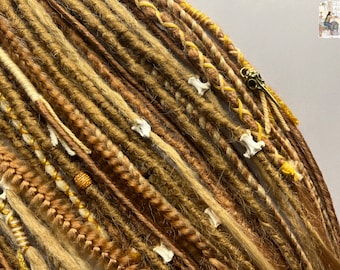 Synthetic Dreadlocks: Red and Golden Blond Shades - Full Head Options