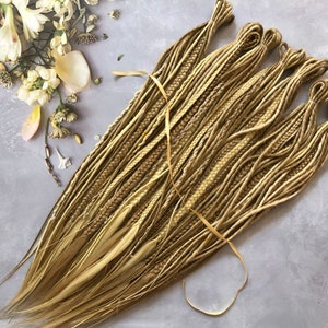Ombre Blonde DE Synthetic Dreads: Braided Ends, Hair Accessories