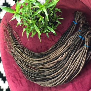 Dreads sintéticos finos 5 SE - 80 SE 5 de - 70 de torções de cabelo castanho, conjunto de dreadlocks falsos com ponta dupla ou ponta única