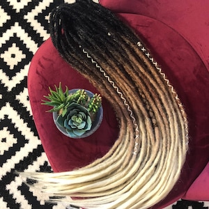 Ombre Synthetic Dreads: Black to Blonde, Natural Look
