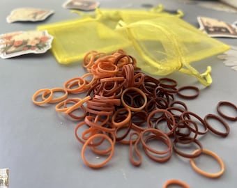 Dense Rubber Bands for Dreads - Brown and Chestnut Red Set