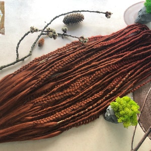 Ombre Copper Synthetic Dreads: Terracotta Red Ginger Fishtail Braids
