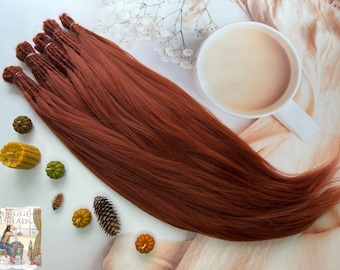 Fake Dreadlocks: Crocheted Synthetic Hair in Hot Amber Copper (Long, Double-Ended)