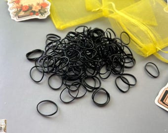 Dreadlock Elastic Bands: Bulk Set of Black Rubber (130 Pieces)