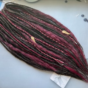 Black & Burgundy Synthetic Dreads: Natural Look Hair Extensions