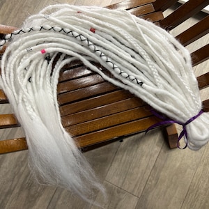 White Synthetic Dreads: Boho Viking Style Braids, Natural Look