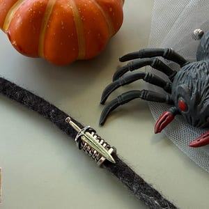 Viking Sword Dreadlock Bead Silver Medieval Hair Tube Handmade USA