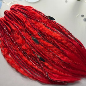 Red Dreadlocks Extensions: Braided Pagan Gothic Style Hair