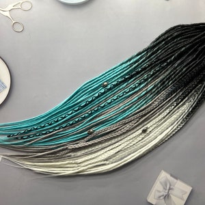 Ombre Synthetic Dreads: Twisted Fishtail Braids with Skull Beads