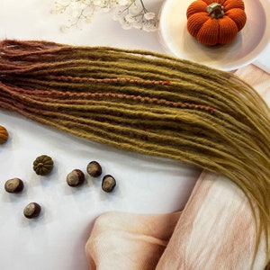 Ombre Auburn Ginger Synthetic Dreads: Loose Ends, DE or SE