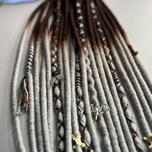 Braune Ombre Wolle Dreads: Haarverlängerung im Boho Wikinger Stil