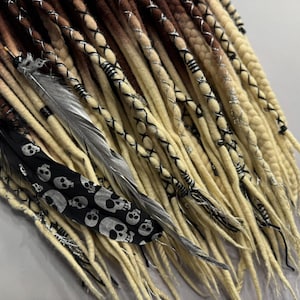 Wool Dreadlocks: Brown & Blonde Merino Dread Extensions