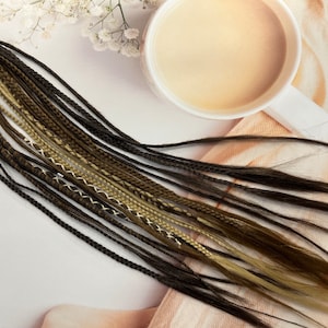 Twisted Synthetic Dreadlocks Ponytail Extension: Brown Blonde Boho Dreads