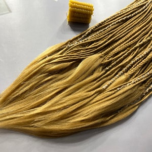 Thin Synthetic Dreadlocks Set: Blonde Twisted Braids, DE/SE, Loose Ends