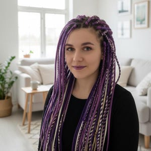 Dredy z wełny merynosów: wielokolorowe przedłużki do włosów w stylu boho (lekkie, miękkie)