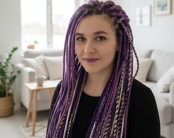 Merino Wool Dreadlocks: Multi-Tonal Boho Hair Extensions (Lightweight, Soft)
