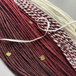 Burgundy & White Synthetic Dreads: Twisted Hair Extensions with Beads