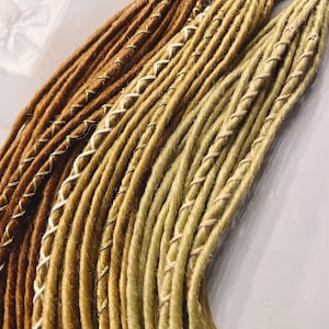 Thin Synthetic Dreads: Red, Blond, Beige Hair Extensions