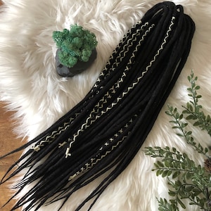 Black Wool Dreads: Handmade Merino Dreadlocks - Single or Double Ended