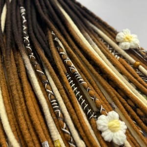 Wool Dreadlocks Braids: Brown, Blond, Cinnamon, Knitted Dreads