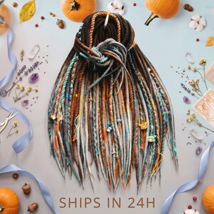 Pre Made Kawaii Gray Brown Wool Dreads Fast Shipping Full Set Mix