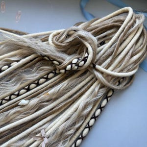 Boho Blonde Wool Dreadlocks with Shell Charms (Soft Textured, 55-60cm)