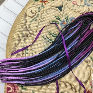 Ombre Violet Synthetic Dreads: Braided Boho Hair Extensions