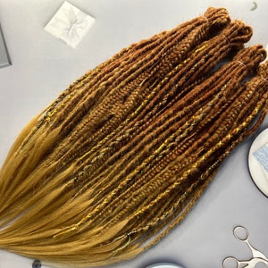 Handmade Ombre Synthetic Dreadlocks: Red, Ginger, Blond Boho Braids